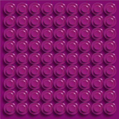 Plastik parlatıcı inşaat bloğunun mükemmel vektör arkaplanı. Kırmızı menekşe. Kırmızı menekşe plastik inşaat plakası. Tuğla yapımının 3 boyutlu vektör arkaplanı. Kırmızı menekşe. Tuğla arkaplanı