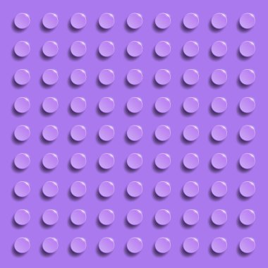 Plastik parlatıcı inşaat bloğunun mükemmel vektör arkaplanı. Violet lego. Mor plastik inşaat plakası. Tuğla yapımının 3 boyutlu vektör arkaplanı. Fuchsia lego tuğla arkaplanı