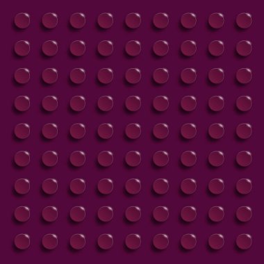 Plastik parlatıcı inşaat bloğunun mükemmel vektör arkaplanı. Kestane lego. Kestane rengi plastik inşaat plakası. Tuğla yapımının 3 boyutlu vektör arkaplanı. Maroon lego arka planı