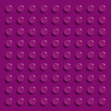 Plastik parlatıcı inşaat bloğunun mükemmel vektör arkaplanı. Kırmızı menekşe plastik inşaat plakası. Tuğla yapımının 3 boyutlu vektör arkaplanı. Kırmızı menekşe lego arka planı