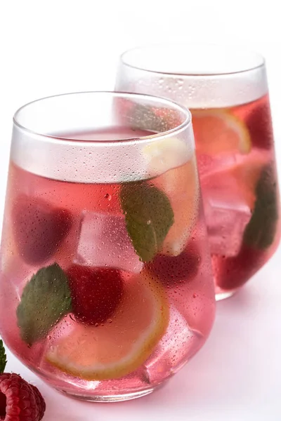 Raspberry Lemonade Drink Isolated White Background —  Fotos de Stock