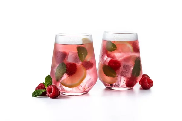 Raspberry Lemonade Drink Isolated White Background — Stockfoto