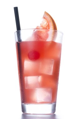 Sea breeze cocktail in glass isolated on white background