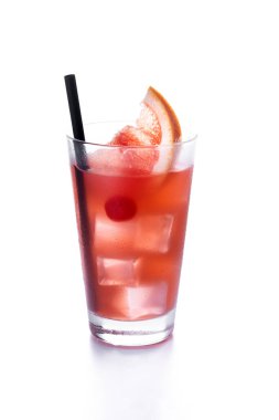 Sea breeze cocktail in glass isolated on white background