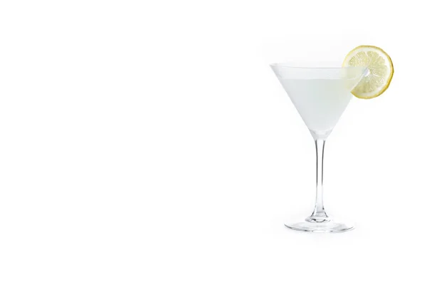 Lemon Drop Martini Cocktail Isolated White Background Copy Space — Stock Photo, Image
