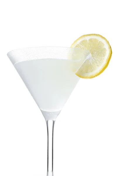 Cytrynowy Koktajl Martini Izolowany Białym Tle — Zdjęcie stockowe