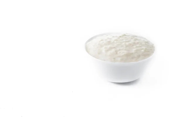 Rýžový Pudink Arroz Con Leche Rýžový Pudink Bílé Míse Izolované — Stock fotografie