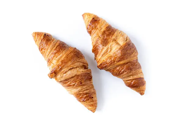 Frisch Gebackenes Croissant Isoliert Auf Weißem Hintergrund lizenzfreie Stockbilder