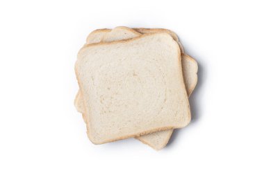 Beyaz Ekmek Dilimlenmiş Beyaz Arkaplanda izole