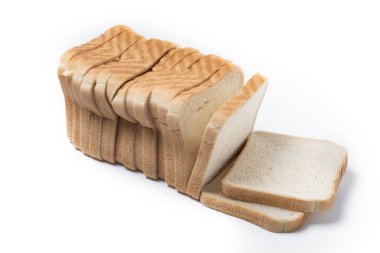 Beyaz Ekmek Dilimlenmiş Beyaz Arkaplanda izole