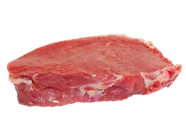 Viande Fraîche Crue Steak Bœuf Isolé Sur Blanc — Photo