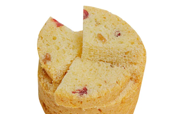 复活节假期 一片有干果的奶油糕点 传统烘焙帕斯卡分离 — 图库照片
