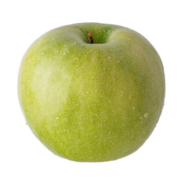 Yeşil elma izole edilmiş. Su damlalı elma.