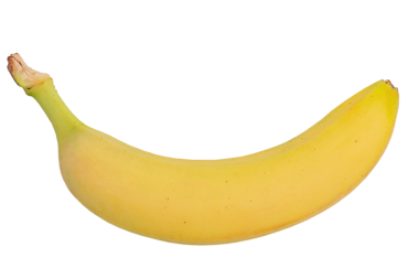 Olgun sarı muz izolasyonu. Tropik meyve, muz.