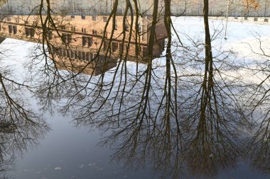 Almanya 'daki Hamburg Şehir Parkı' nda yansıma efektleri