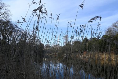 Almanya 'daki Hamburg Şehir Parkı' nda yansıma efektleri
