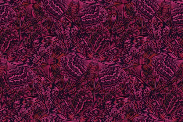 Mooie Vlinders Donkere Naadloze Zomer Abstract Patroon Vector Illustratie Met — Stockvector