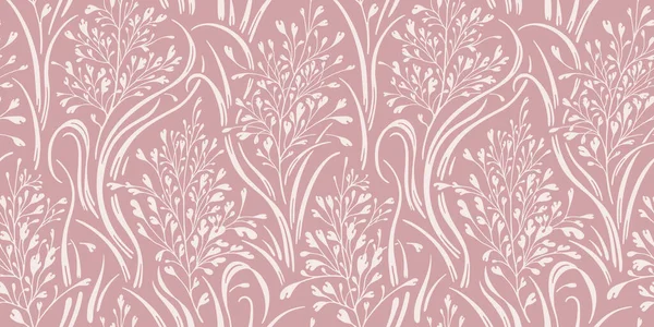 Floreale Vintage Modello Senza Cuciture Sfondo Rosa Bianco Stile Orientale — Vettoriale Stock