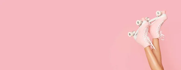 粉红滚筒女腿 — 图库照片