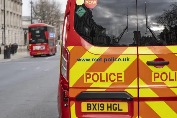 Carro Polícia Londres Rua — Fotografia de Stock