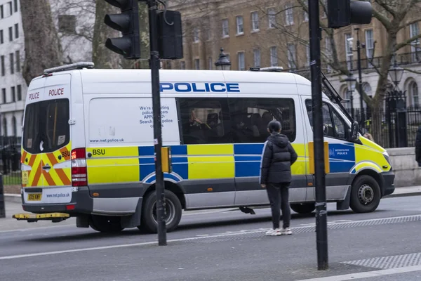 Carro Polícia Londres Rua — Fotografia de Stock