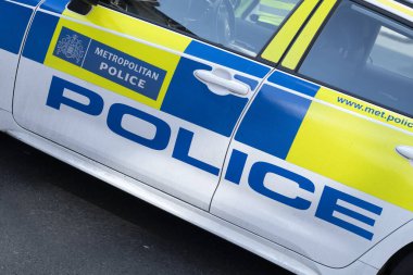 Londra, Birleşik Krallık. 20 Mart 2025 Şehir merkezinde polis devriyesi.