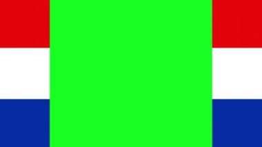 Hollanda Bayrak Renkleri. Görüntü geçiş için yeşil ekran krom anahtarı üzerinde her iki tarafta yatay olarak 2D animasyon geçiş. Kusursuz döngü. 4K UHD.