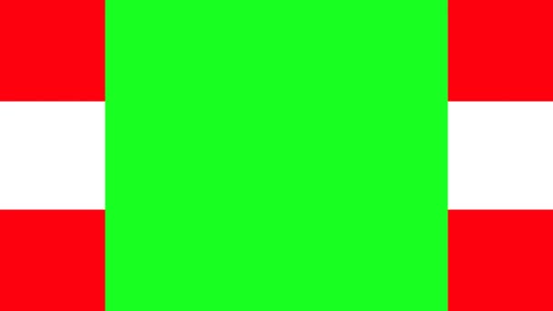 奥地利国旗的颜色 在绿色屏幕彩色键上方横向向两侧的二维动画转换 用于视频转换 无缝线圈 Uhd — 图库视频影像