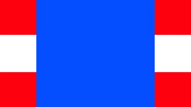 奥地利国旗的颜色 在蓝屏彩色键上方横向向两侧的二维动画转换 用于视频转换 无缝线圈 Uhd — 图库视频影像
