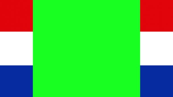 荷兰国旗的颜色 在绿色屏幕彩色键上方横向向两侧的二维动画转换 用于视频转换 无缝线圈 Uhd — 图库视频影像