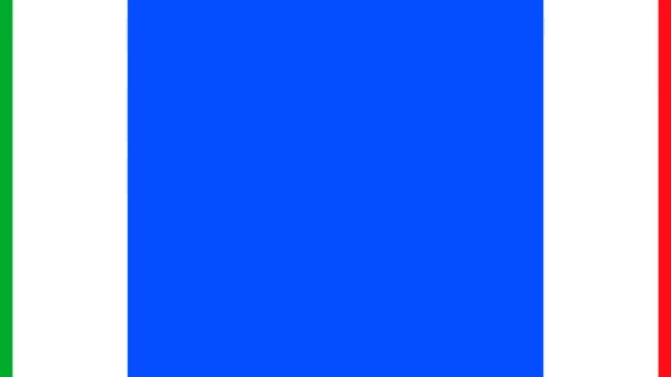 Italy Flag Colors Animated Transition Horizontally Both Sides Blue Screen — Stock Video