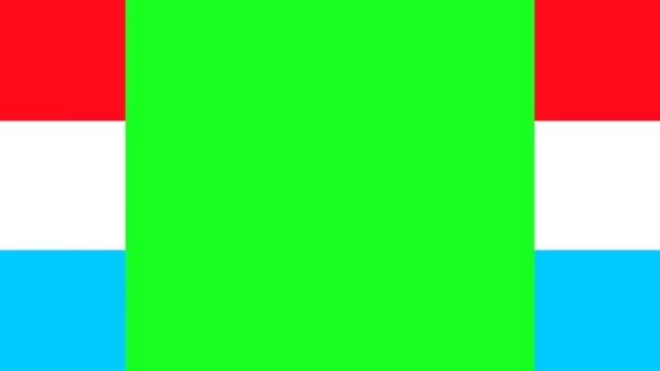 Luxembourg Flag Colors Animated Transition Horizontally Both Sides Green Screen — Stock Video