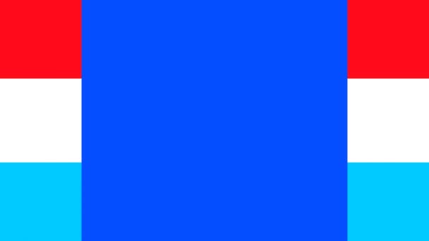 Флаг Люксембурга Animated Transfer Hontally Both Sides Blue Screen Chroma — стоковое видео