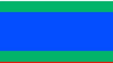 Bulgaristan Bayrak Renkleri. Video geçişi için her iki tarafta dikey olarak mavi ekran kroma üzerinde 2D animasyon geçiş. Kusursuz döngü. 4K UHD.