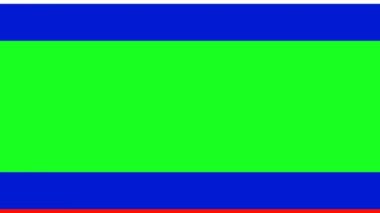 Rusya Bayrak Renkleri. Görüntü geçişi için yeşil ekran krom anahtarı üzerinde her iki tarafta dikey olarak 2D animasyon geçiş. Kusursuz döngü. 4K UHD.