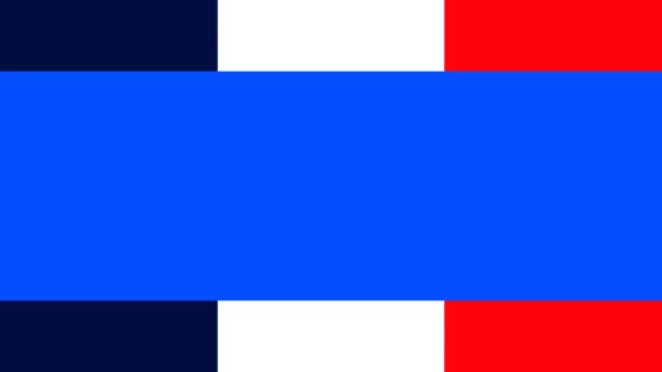 프랑스의 애니메이션 Animated Transition 비디오 전이를 파란색 양쪽에 수직으로 이루어 — 비디오