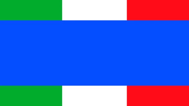 이탈리아의 애니메이션 Animated Transition 비디오 전이를 파란색 양쪽에 수직으로 이루어 — 비디오