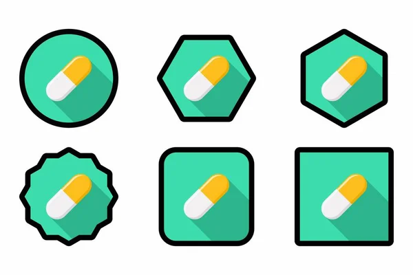 Pilule Jaune Capsule Médecine Symboles Marque Vectorielle Style Jaune Design — Image vectorielle