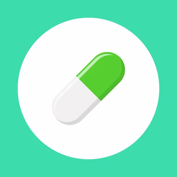 Green Pill Capsule Medicine Vector Mark Symbols Green Style Англійською — стоковий вектор