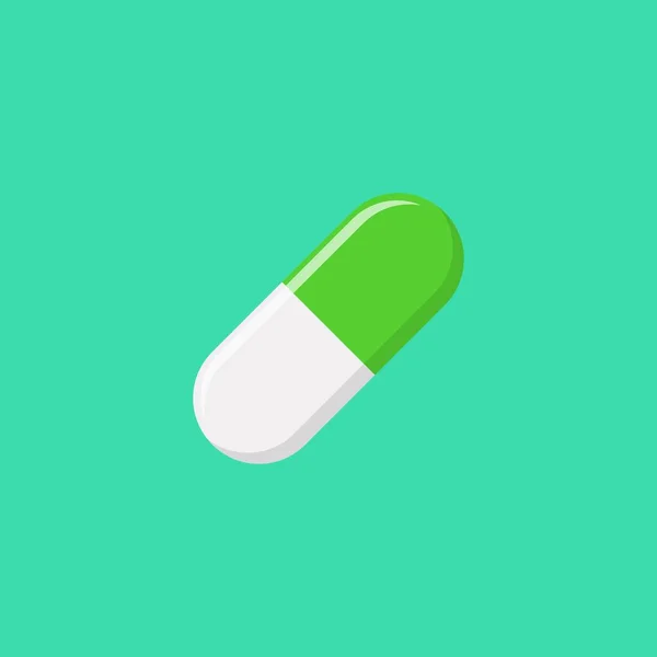Капсула Зеленой Таблетки Медицина Векторные Знаки Символы Зеленого Стиля Изолированная — стоковый вектор