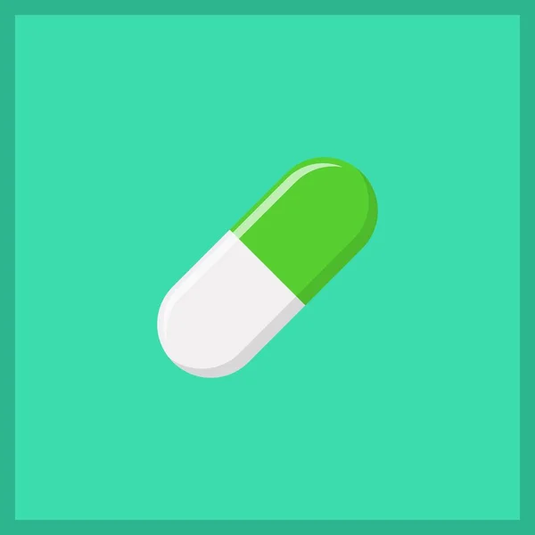 Pilule Verte Capsule Médecine Symboles Marque Vectorielle Style Vert Icône — Image vectorielle