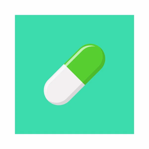 Pilule Verte Capsule Médecine Symboles Marque Vectorielle Style Vert Icône — Image vectorielle