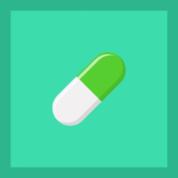 Pílula Verde Cápsula Medicina Símbolos Marca Vetorial Estilo Verde Ícone —  Vetores de Stock