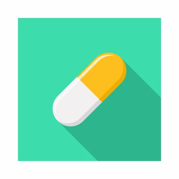 Κίτρινο Χάπι Κάψουλα Ιατρική Διανυσματικά Σύμβολα Σήμα Κίτρινο Στυλ Μεμονωμένο — Διανυσματικό Αρχείο