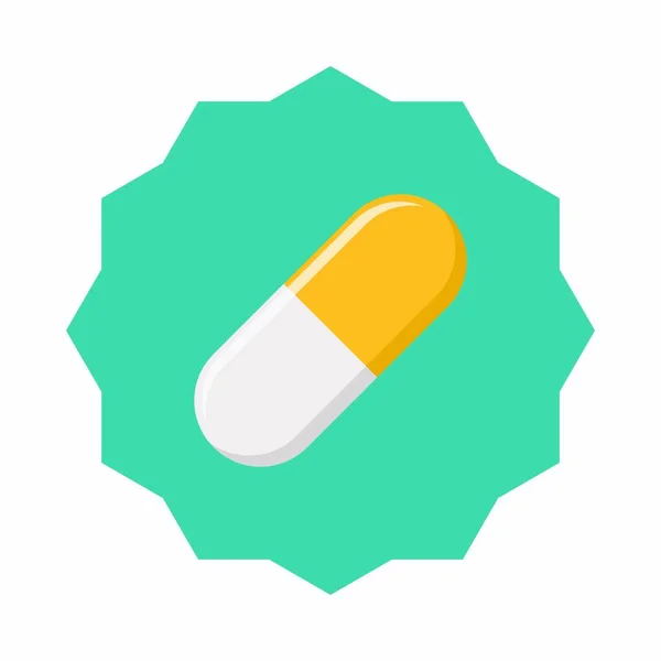 Pilule Jaune Capsule Médecine Symboles Marque Vectorielle Style Jaune Icône — Image vectorielle