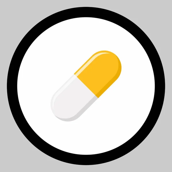 Cápsula Píldora Amarilla Medicina Símbolos Marca Vectores Estilo Amarillo Icono — Vector de stock