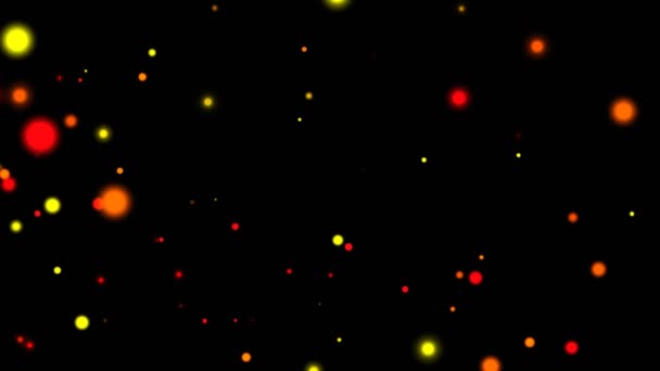 Partículas Color Rojo Amarillo Volando Partículas Fondo Fondo Abstracto Uhd — Vídeos de Stock