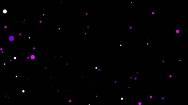Parlak mor renkli parçacıklar uçuşuyor, parçacıklar arka planda, soyut arkaplan. 4K UHD.
