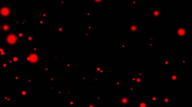 Kırmızı renkli parçacıklar uçuşuyor, parçacıklar arka planda, soyut arkaplan. 4K UHD.