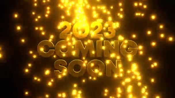 2023在黑色背景上有金黄色落尘的太阳 Uhd 3D渲染 — 图库视频影像
